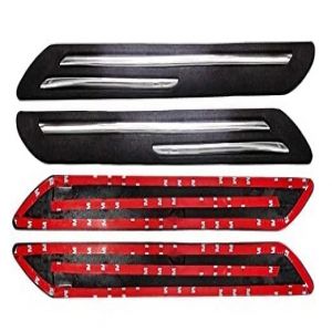 Bumper Protector Scratch Gurad with Double Chrome Strip - Black